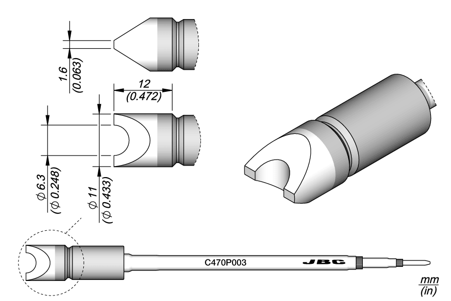 C470P003 - Pin / Connector Cartridge Ø 6.3